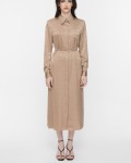 SIXDO Silk Loose Dress with Spread Collar